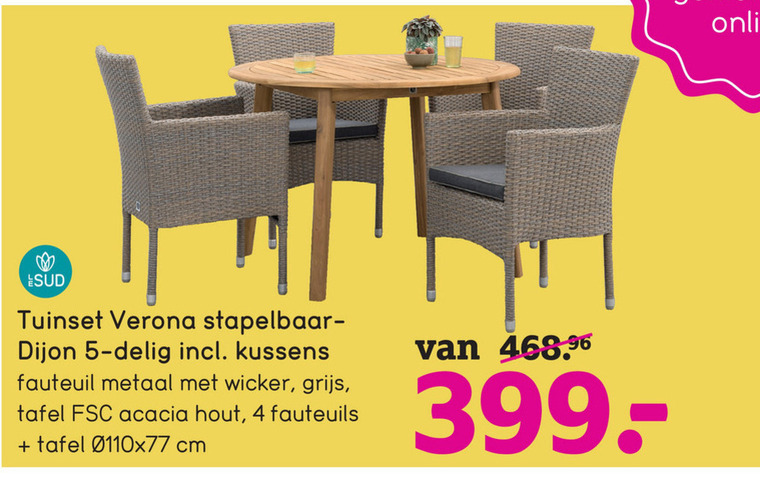 Le Sud   tuinmeubelset folder aanbieding bij  Leenbakker - details