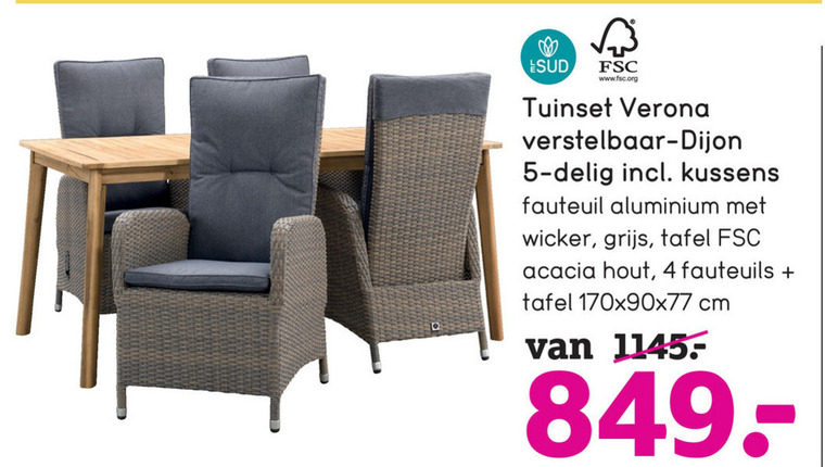 Le Sud   tuinmeubelset folder aanbieding bij  Leenbakker - details