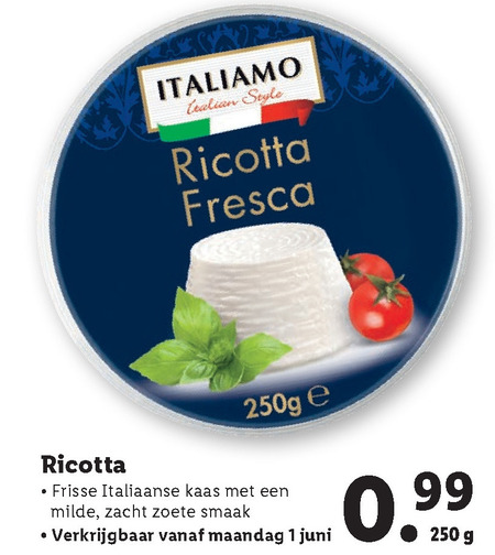 Italiamo   ricotta folder aanbieding bij  Lidl - details