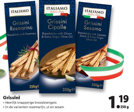 Italiamo   soepstengels folder aanbieding bij  Lidl - details