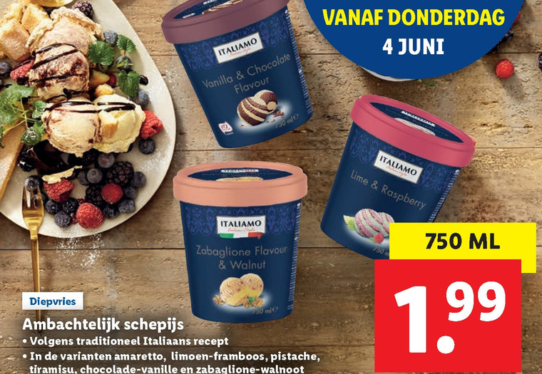 Italiamo   roomijs folder aanbieding bij  Lidl - details