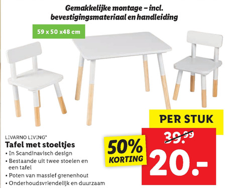 Livarno kinderstoel, kindertafel folder aanbieding bij Lidl -