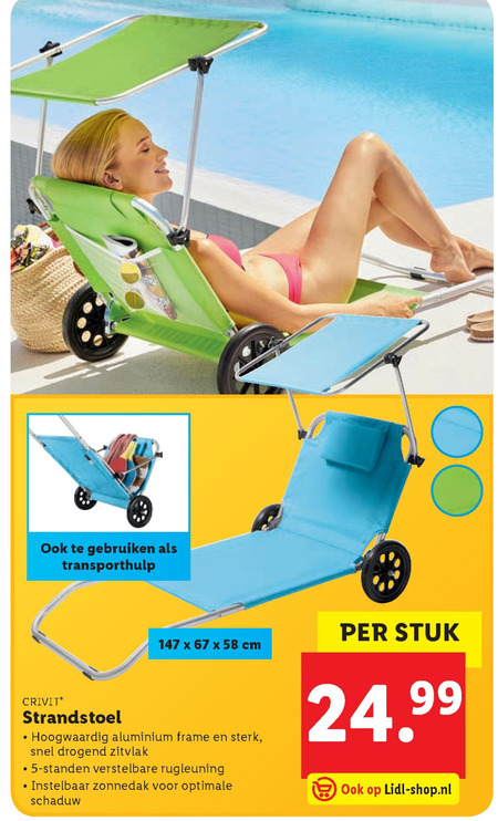 Crivit   strandstoel folder aanbieding bij  Lidl - details