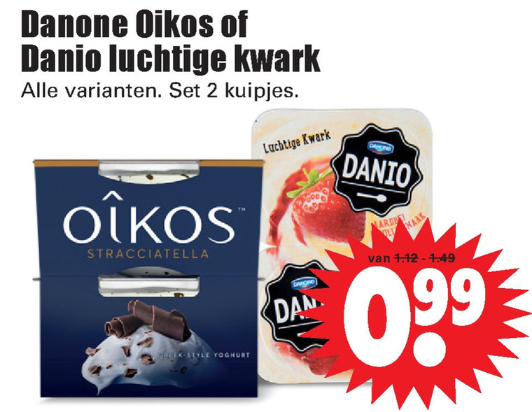 Danone Oikos   vruchtenyoghurt, kwark folder aanbieding bij  Dirk - details