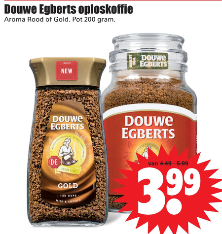 Douwe Egberts   oploskoffie folder aanbieding bij  Dirk - details