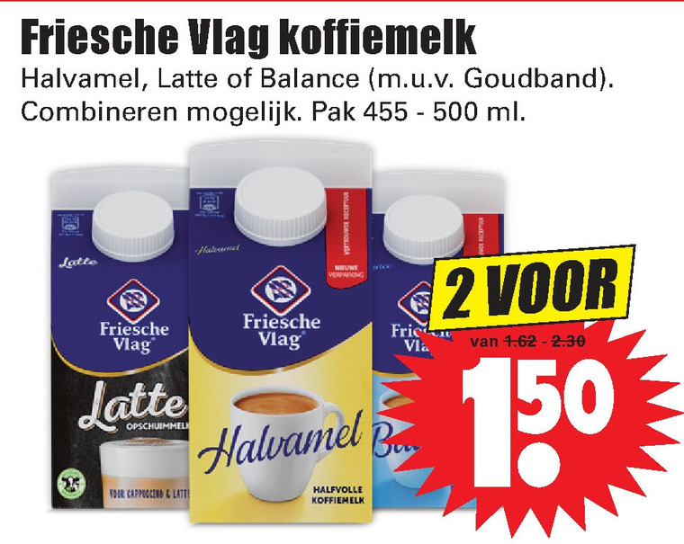 Friesche Vlag   koffiemelk folder aanbieding bij  Dirk - details