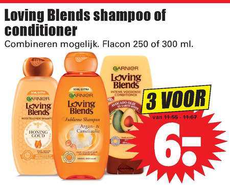 Garnier Loving Blends   shampoo, conditioner folder aanbieding bij  Dirk - details