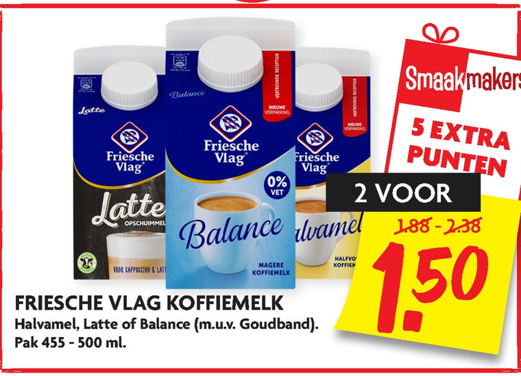 Friesche Vlag   koffiemelk folder aanbieding bij  Dekamarkt - details