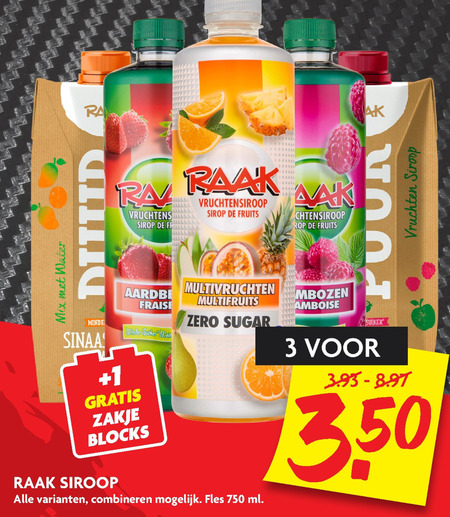 Raak   limonadesiroop folder aanbieding bij  Dekamarkt - details