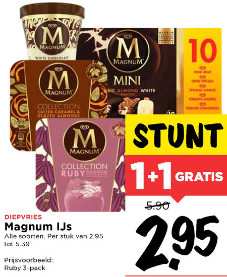 Magnum   ijsspecialiteit, diepvriesfruit folder aanbieding bij  Vomar - details