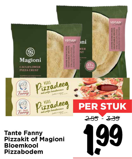 Tante Fanny   pizzadeeg, pizzabodem folder aanbieding bij  Vomar - details