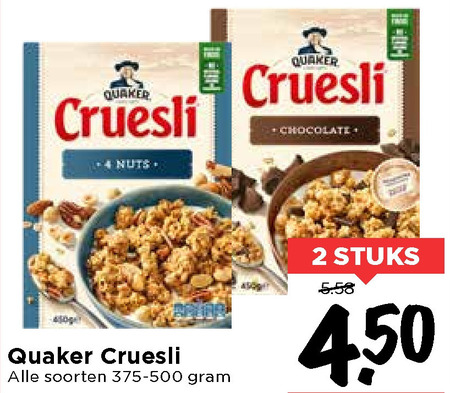 Quaker   cruesli folder aanbieding bij  Vomar - details