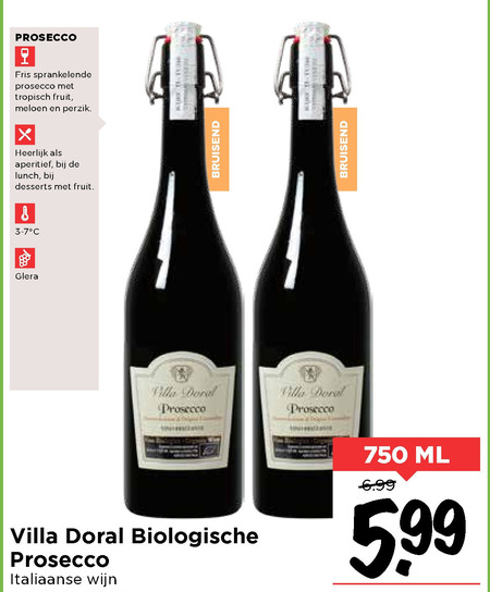 Villa Doral   prosecco folder aanbieding bij  Vomar - details