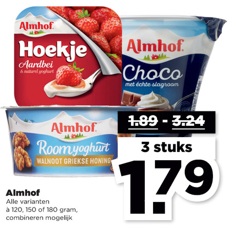 Almhof   toetje, vruchtenyoghurt folder aanbieding bij  Plus - details