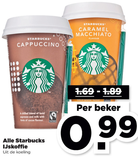 Starbucks   ijskoffie folder aanbieding bij  Plus - details