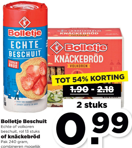 Bolletje   knackebrod, beschuit folder aanbieding bij  Plus - details