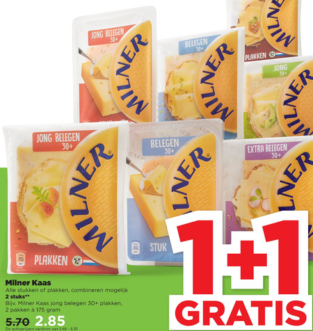 Milner   kaasplakken folder aanbieding bij  Plus - details