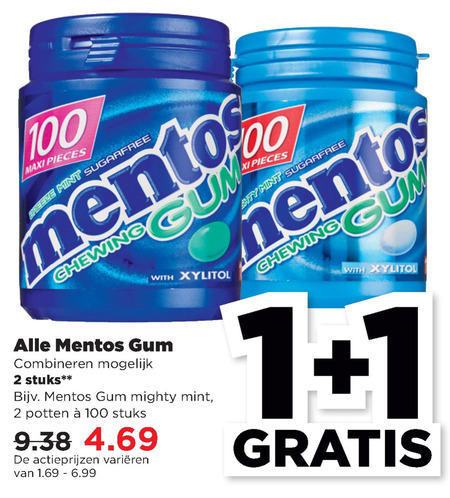 Mentos   kauwgom folder aanbieding bij  Plus - details