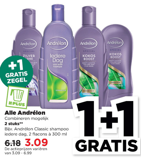 Andrelon   conditioner, shampoo folder aanbieding bij  Plus - details