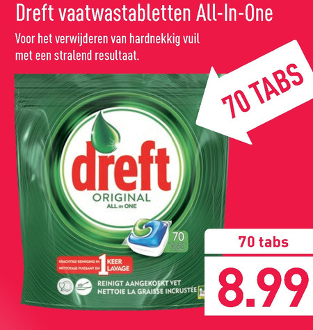 Dreft   vaatwasmiddel folder aanbieding bij  Aldi - details