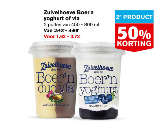 Zuivelhoeve   vla, vruchtenyoghurt folder aanbieding bij  Hoogvliet - details