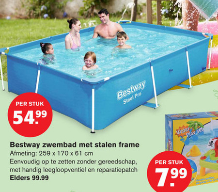 Bestway   framezwembad folder aanbieding bij  Hoogvliet - details