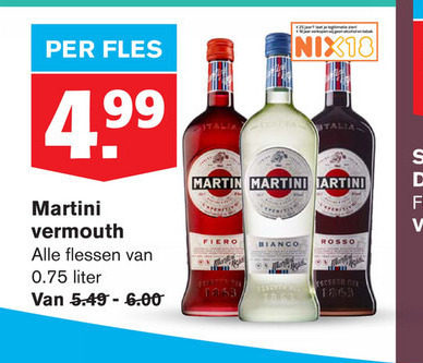 Martini   vermouth folder aanbieding bij  Hoogvliet - details