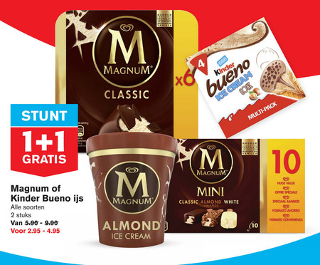 Magnum   ijscornets, ijslollies folder aanbieding bij  Hoogvliet - details