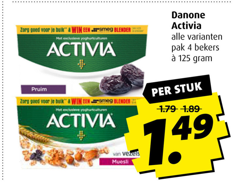 Danone Activia   vruchtenyoghurt folder aanbieding bij  Boni - details