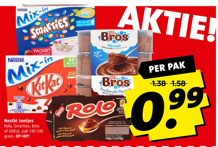 Bros   chocolademousse, toetje folder aanbieding bij  Boni - details