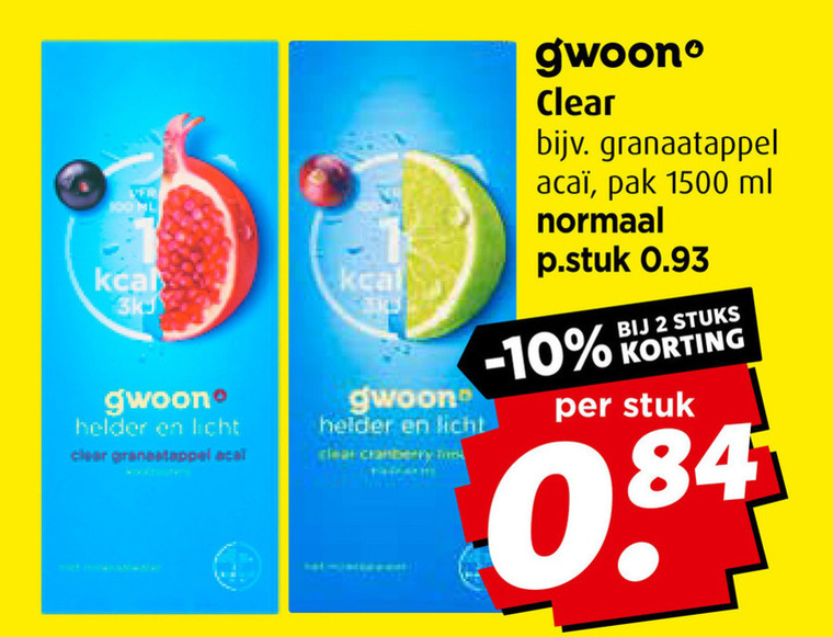 Gwoon   fruitdrank folder aanbieding bij  Boni - details