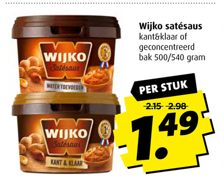 Wijko   satesaus folder aanbieding bij  Boni - details