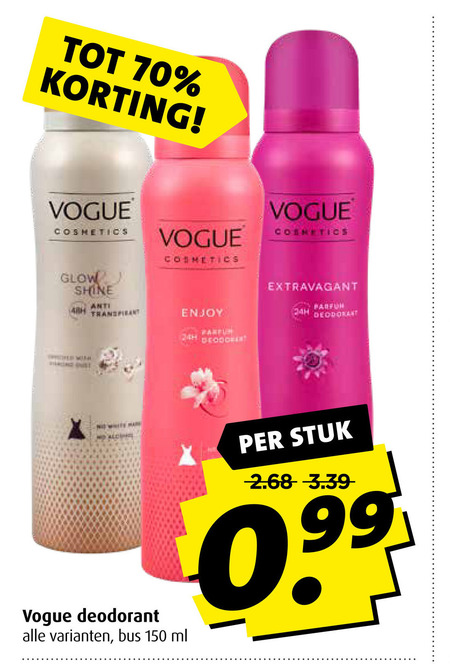 Vogue   deodorant folder aanbieding bij  Boni - details