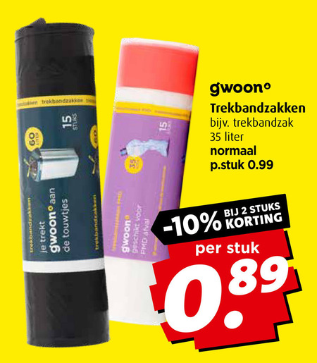 Gwoon   pedaalemmerzakken folder aanbieding bij  Boni - details