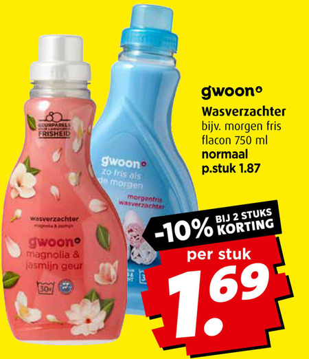 Gwoon   wasverzachter folder aanbieding bij  Boni - details