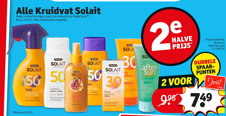 Goot Mannelijkheid veel plezier Kruidvat Huismerk zonnebrandolie, aftersun folder aanbieding bij Kruidvat -  details