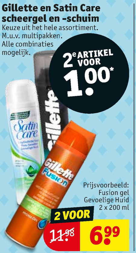 Gillette   scheergel, scheerschuim folder aanbieding bij  Kruidvat - details