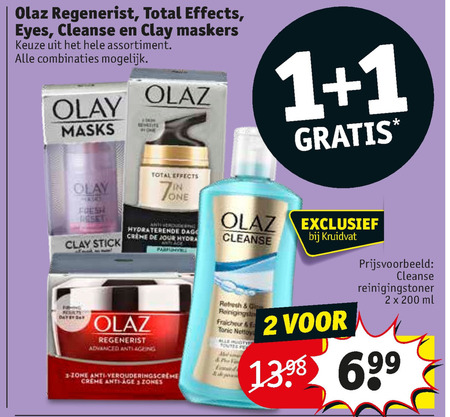 Olaz   gezichtsmasker, dagcreme folder aanbieding bij  Kruidvat - details