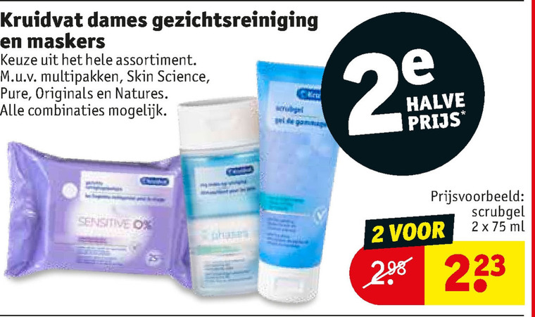 Kruidvat Huismerk   gezichtsmasker, gezichtsreiniging folder aanbieding bij  Kruidvat - details