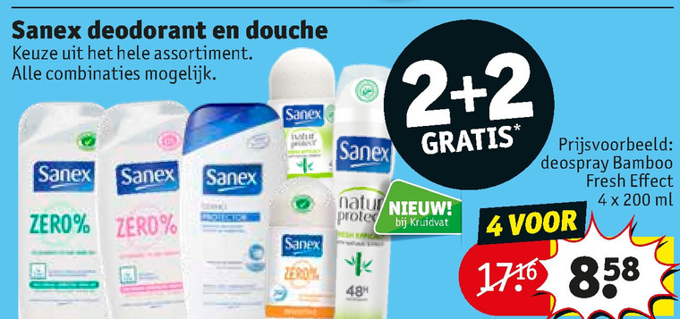 Sanex   douchegel, deodorant folder aanbieding bij  Kruidvat - details