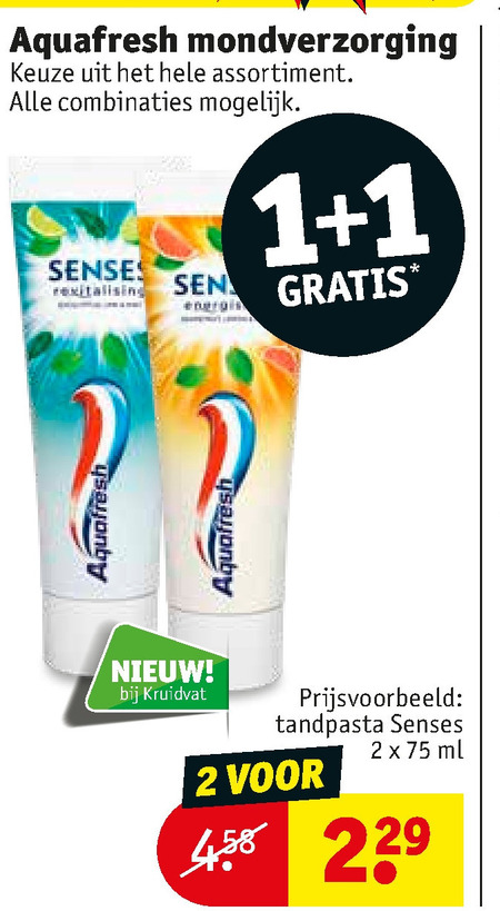 Aquafresh   tandpasta folder aanbieding bij  Kruidvat - details