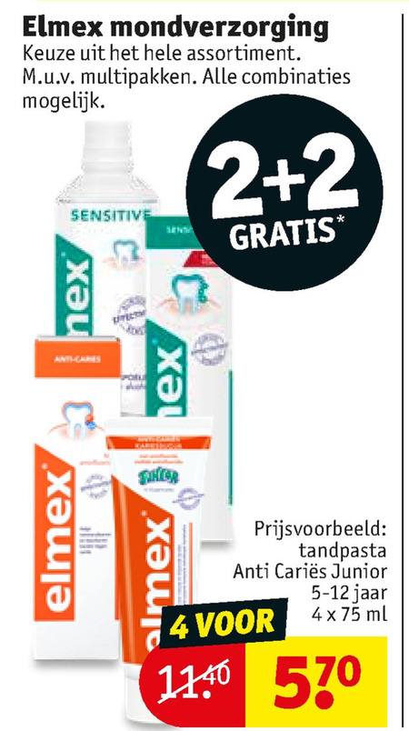 Elmex   tandenborstel, mondwater folder aanbieding bij  Kruidvat - details