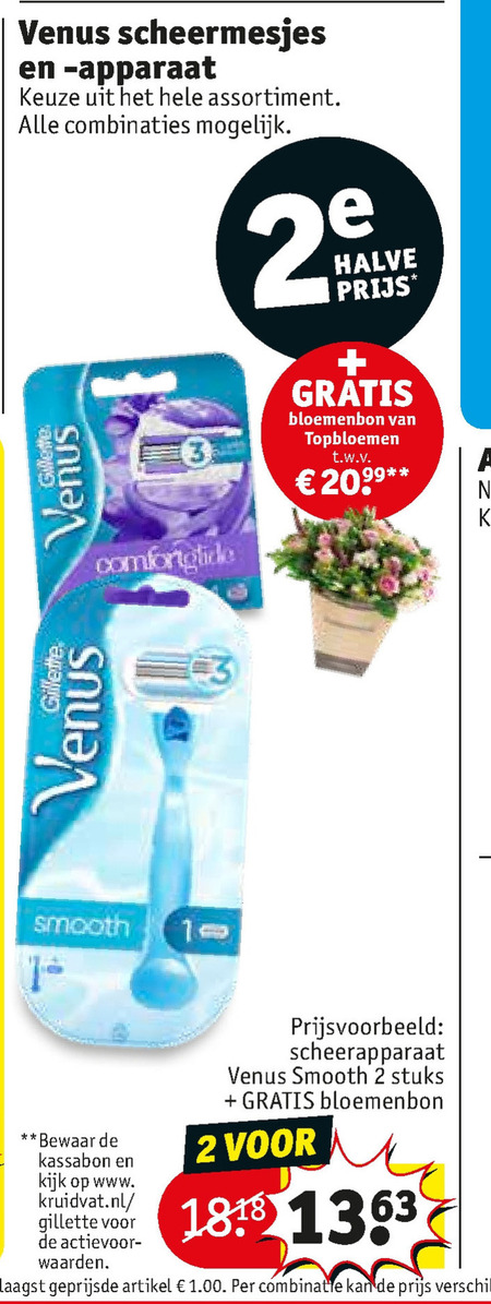 Gillette Venus   dames scheermesje folder aanbieding bij  Kruidvat - details