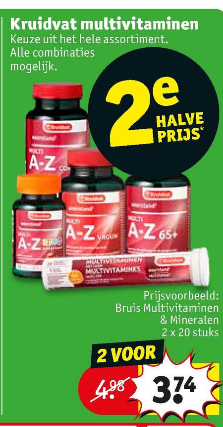 Kruidvat Huismerk   multivitaminen folder aanbieding bij  Kruidvat - details