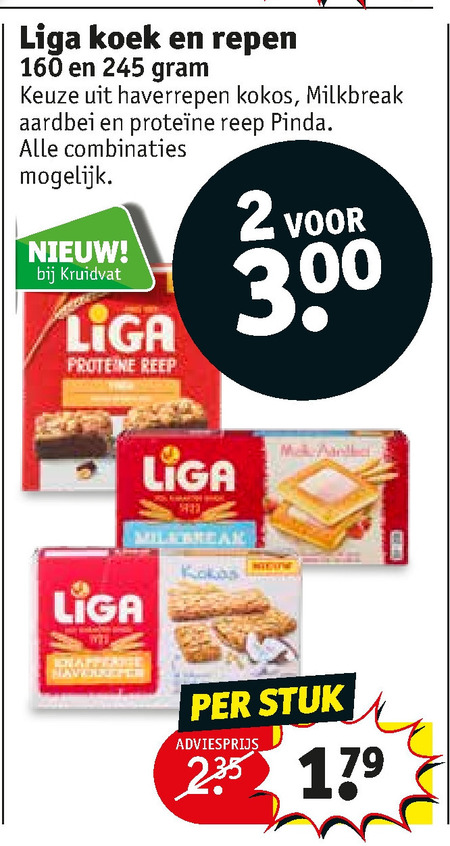 Liga   fruitbiscuit, melkbiscuit folder aanbieding bij  Kruidvat - details