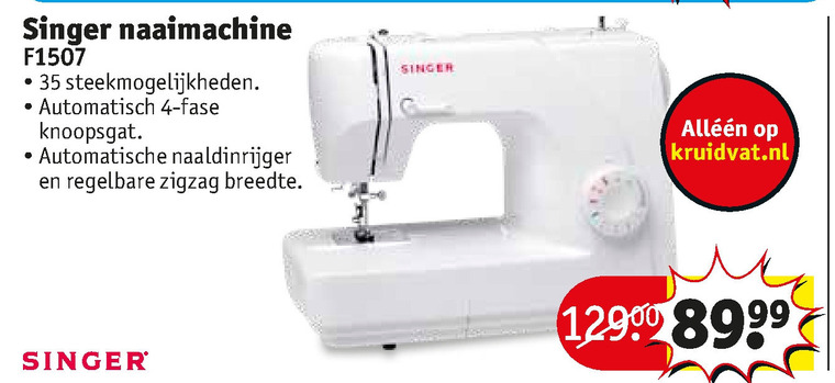 Singer   naaimachine folder aanbieding bij  Kruidvat - details