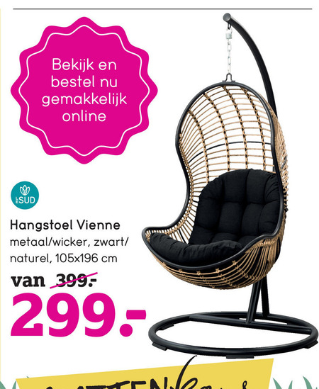 Le Sud   hangstoelen folder aanbieding bij  Leenbakker - details