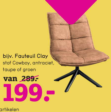 meubilair Oprecht Relatieve grootte fauteuil folder aanbieding bij Leenbakker - details