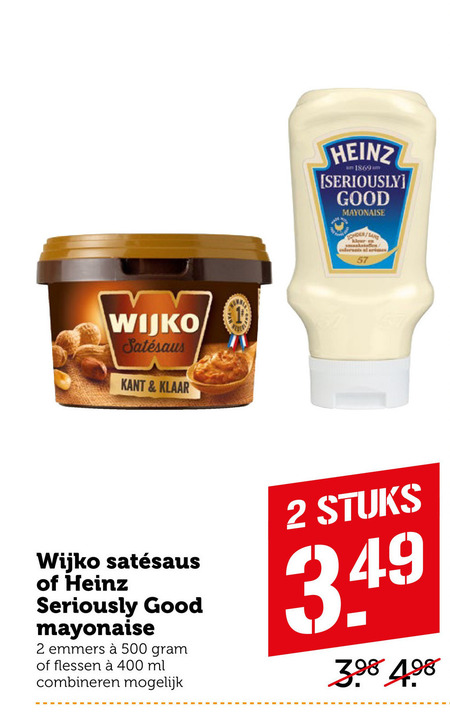 Heinz   mayonaise, satesaus folder aanbieding bij  Coop - details