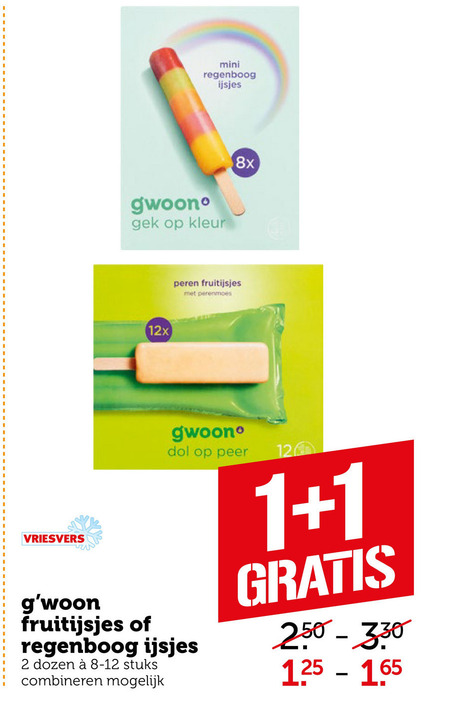 Gwoon   waterijs, ijslollies folder aanbieding bij  Coop - details